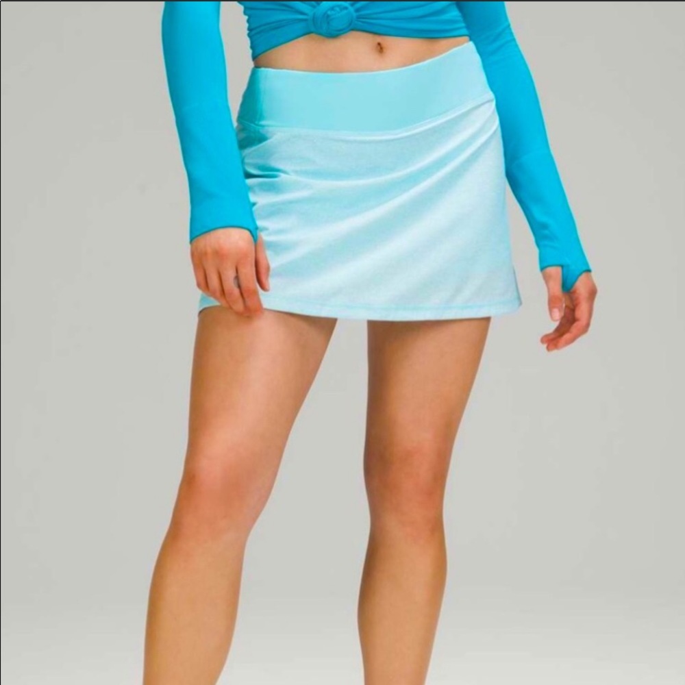 NWT Lululemon 10T Pace Rival Skirt Aqua Icing Blue